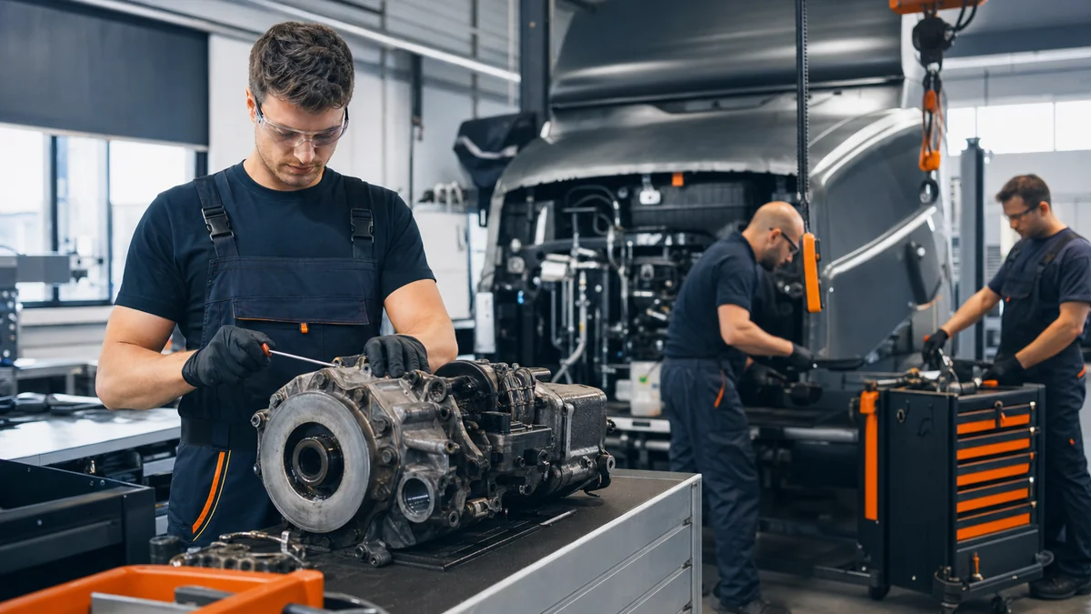 Qualifizierte Mechaniker als Sinnbild für Fachkräfte aus dem Westbalkan.